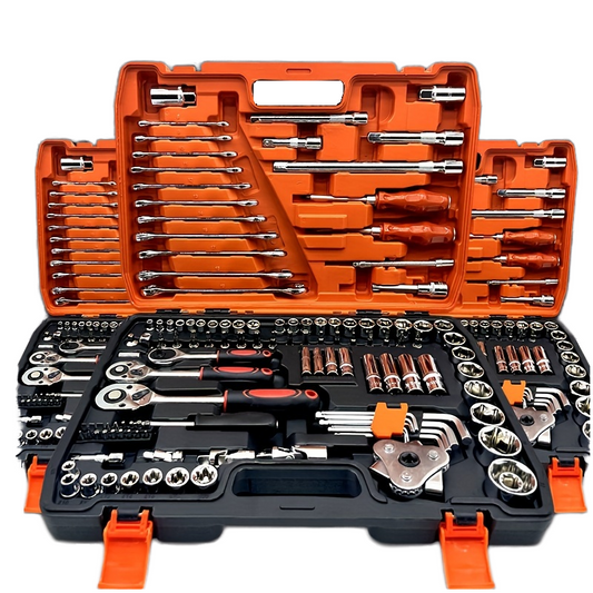 121-Piece Socket Wrench Set Chrome Vanadium Steel Home Use Ratchet Wrench Auto Repair Tool Multi-Function Screwdriver Bits