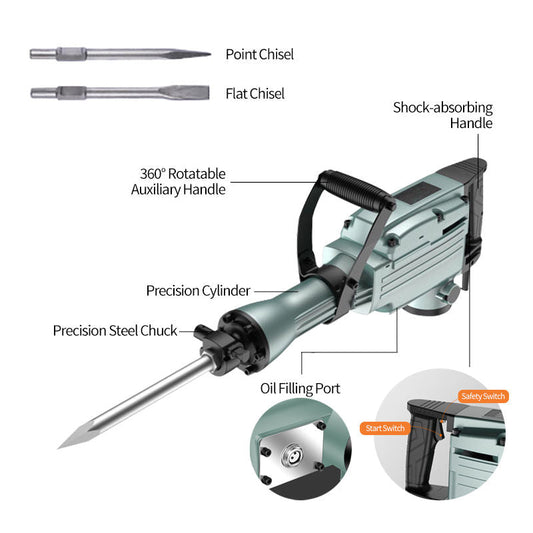 High-power industrial-grade dual-purpose electric pickaxe hammer drill and impact drill
